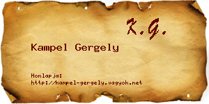 Kampel Gergely névjegykártya